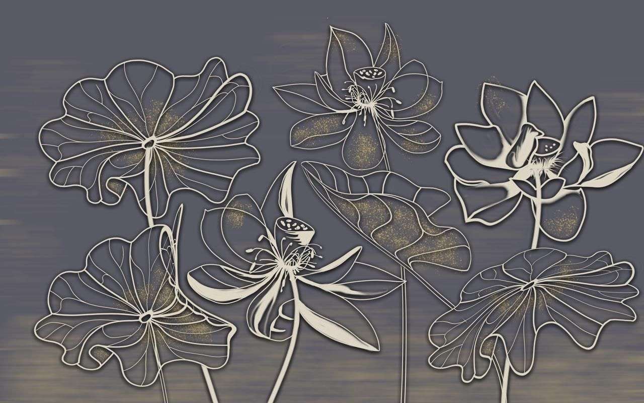 Фотообои в интерьере лотос на чёрном фоне  13-532 фото