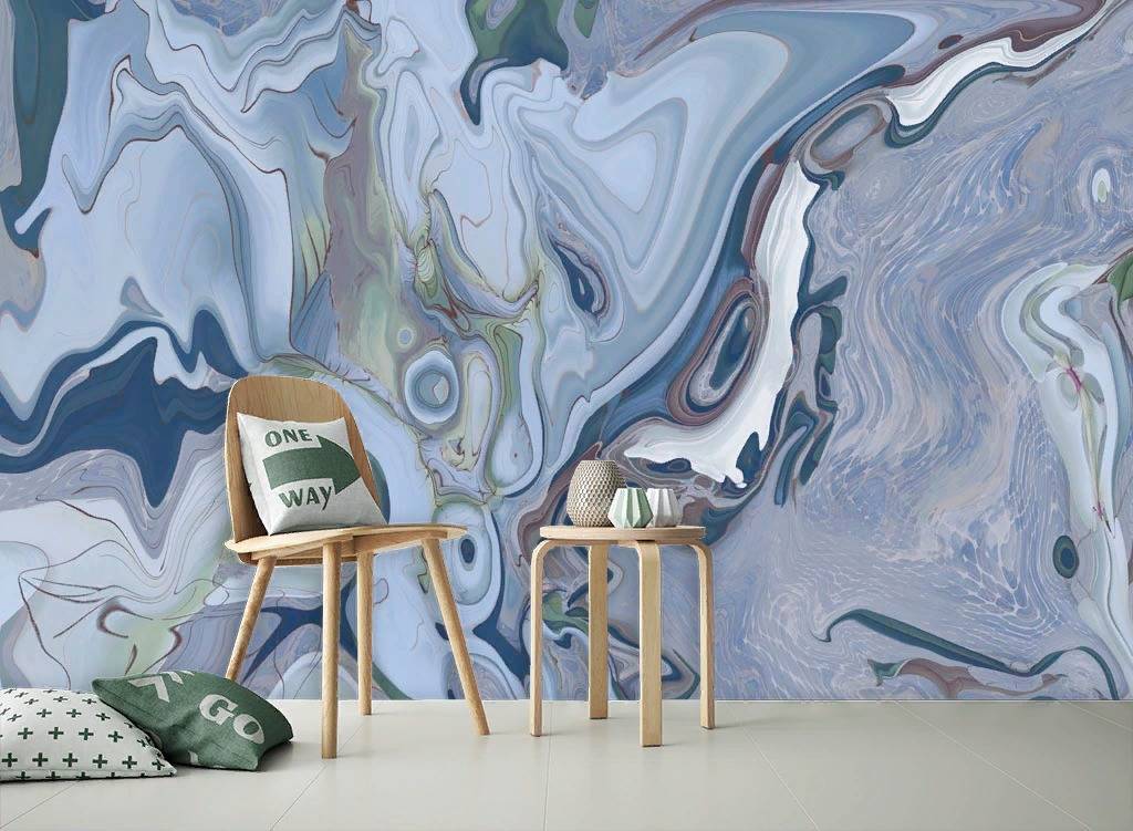 Фотообои Ярко синий флюид  13-311