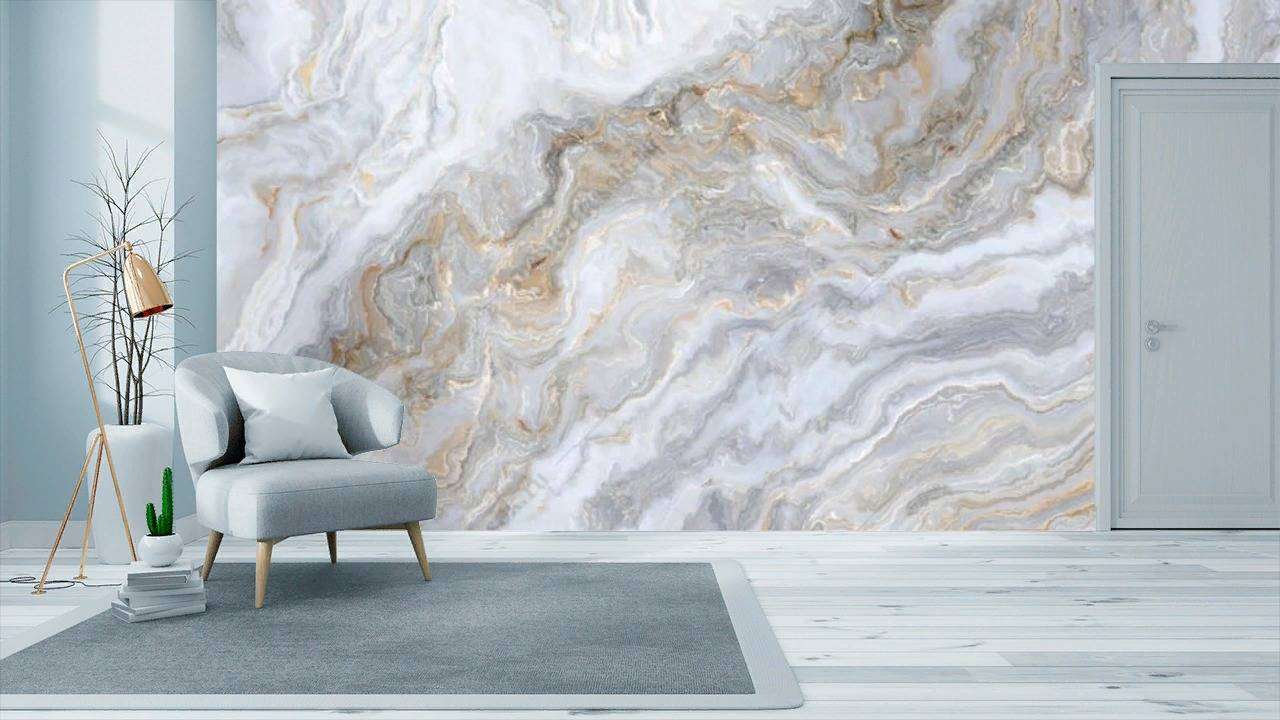 Фотообои в интерьере керамогранит под оникс  9-1079 фото