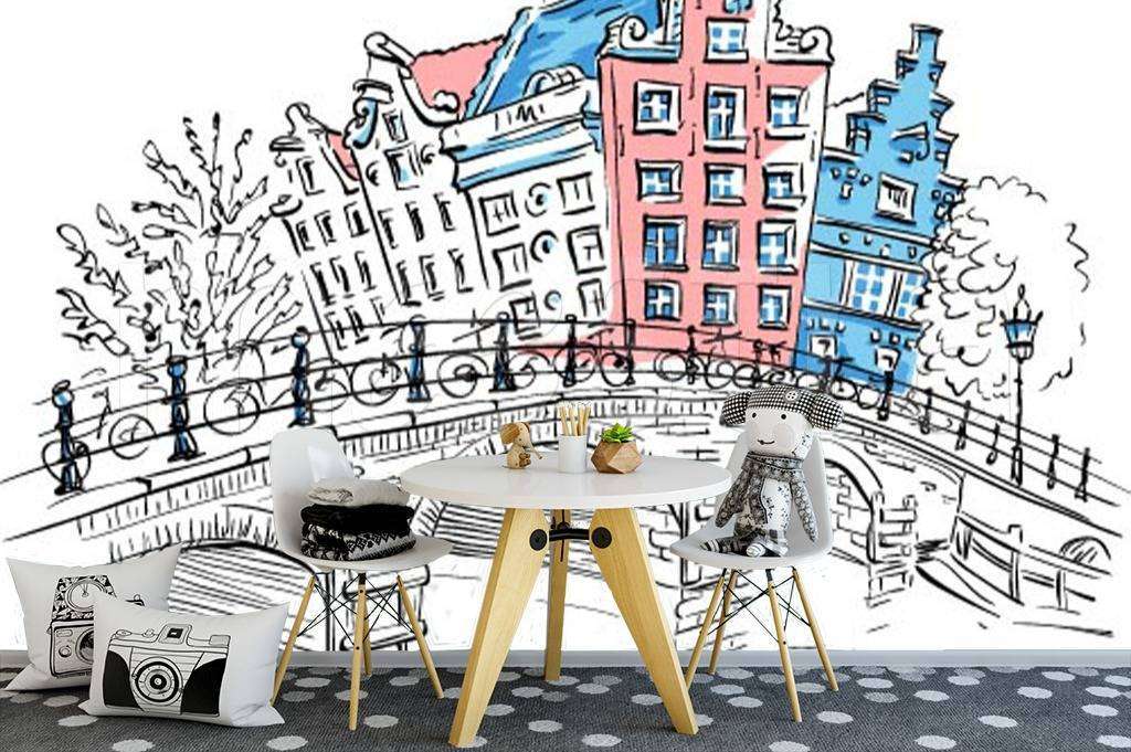 Фотообои в интерьере город граффити  12-493 фото