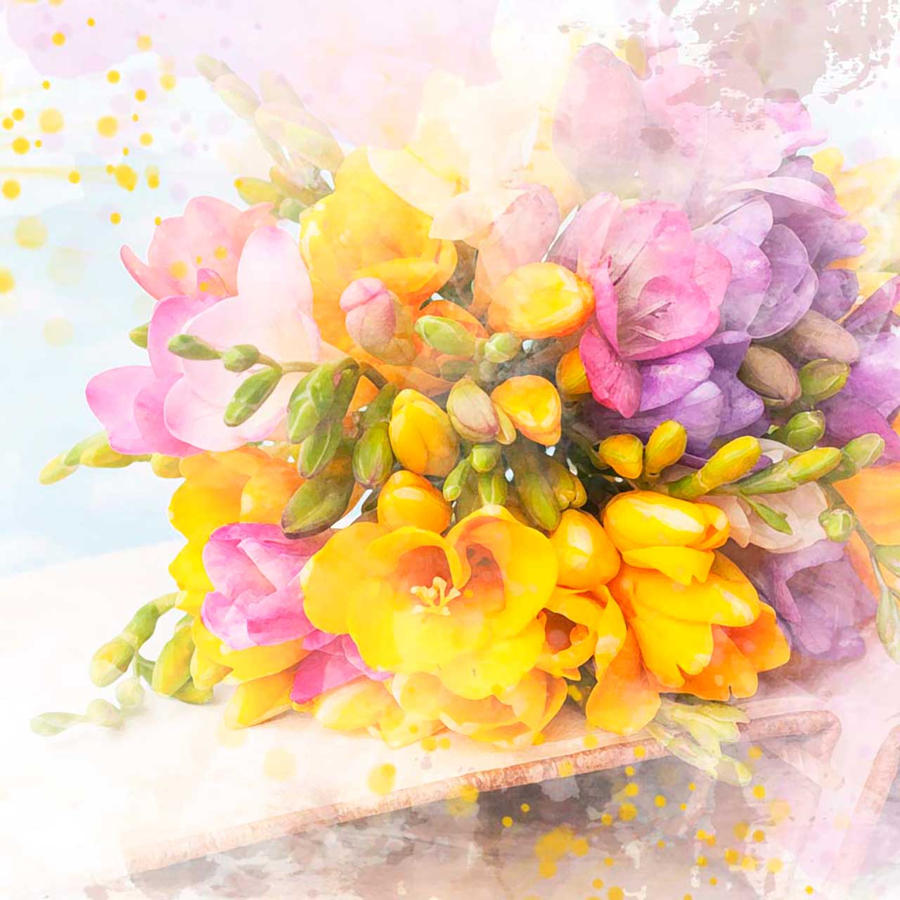 Фотообои в интерьере рисунок с желтыми цветами  9-113 фото