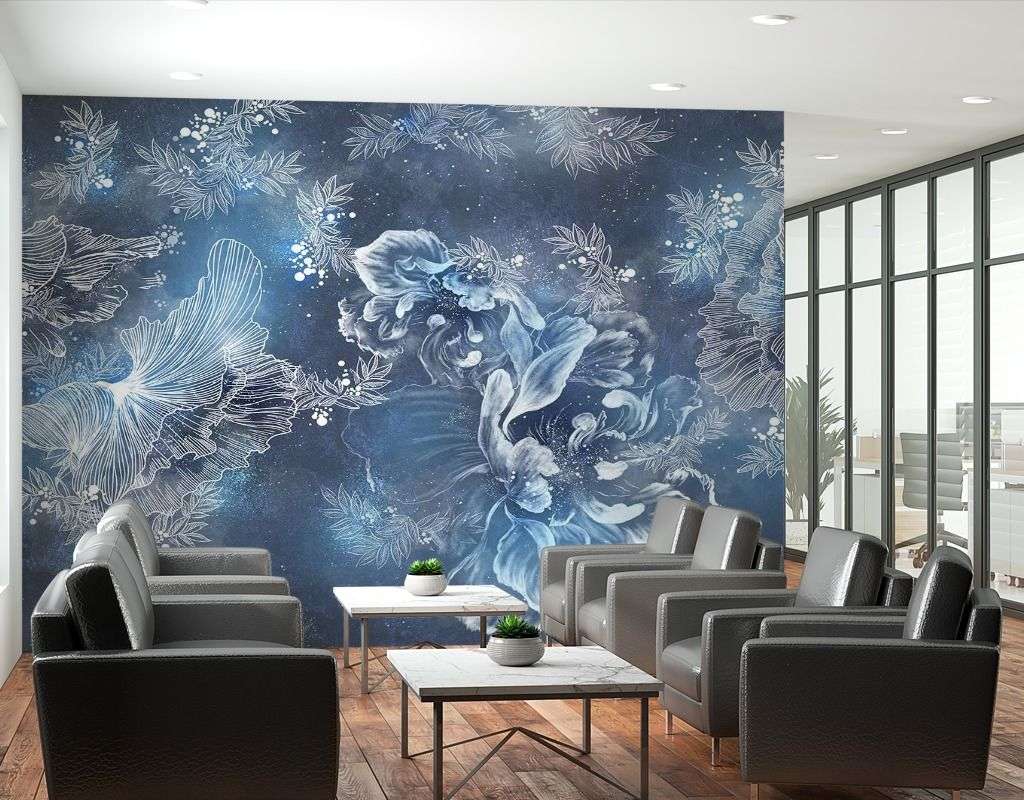 Фотообои в интерьере зимние узоры  9-1631 фото