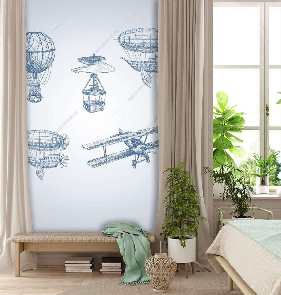 Фотообои в интерьере дирижабли  14-453 фото