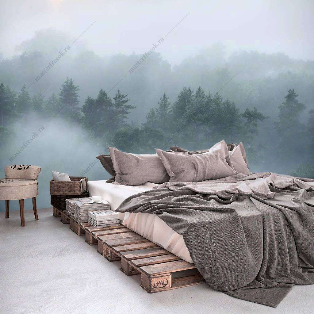 Фотообои в интерьере туманное утро  9-1164 фото