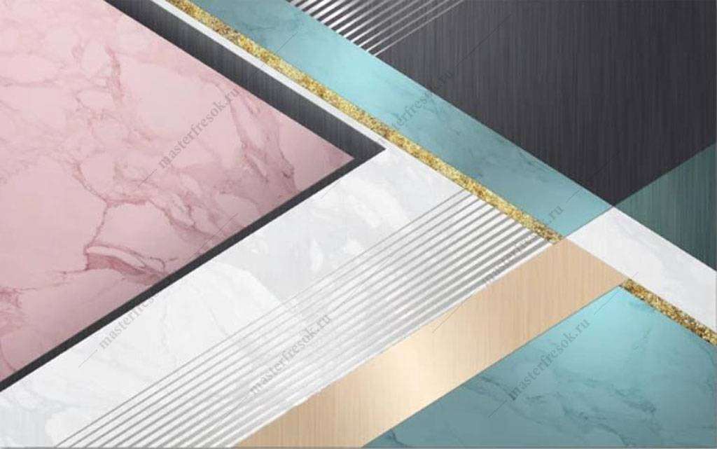 Фотообои в интерьере яркая геометрия  16-131 фото