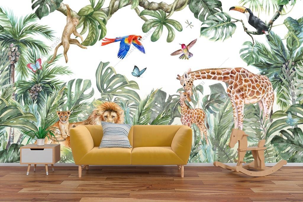 Фотообои Тропический лес с животными  14-267