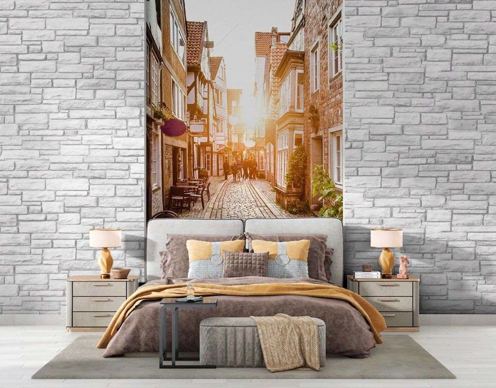 Фотообои в интерьере улочка старинная 3д  9-1791 фото