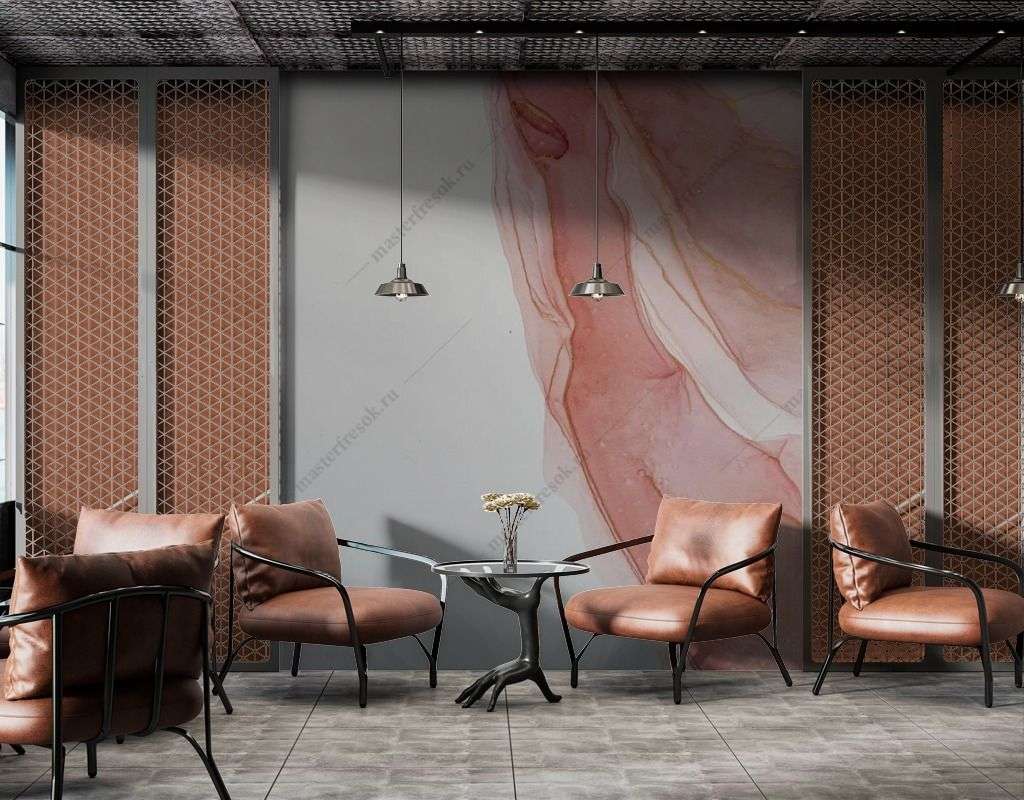 Фотообои в интерьере акварельная абстракция  9-1570 фото