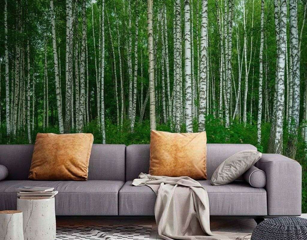 Фотообои в интерьере лес березовый  9-1971 фото