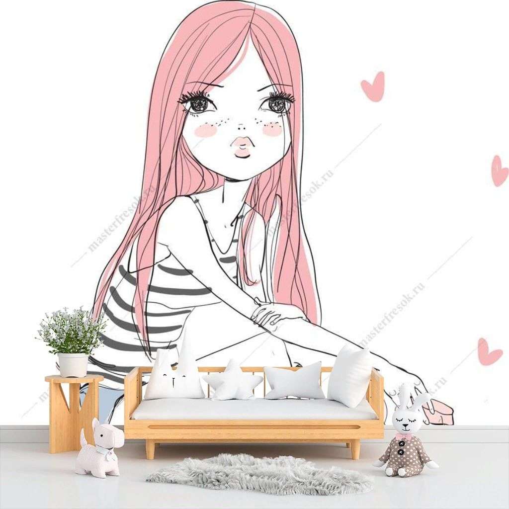 Фотообои в интерьере девочка на скейте  12-1254 фото