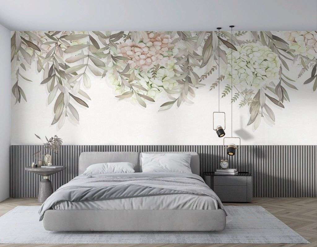 Фотообои в интерьере цветы свисающие  9-1992 фото