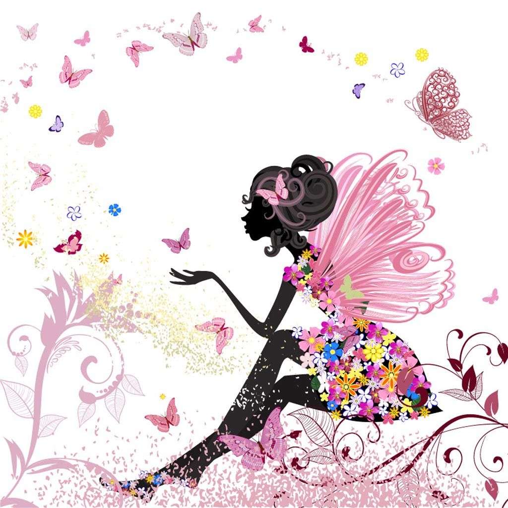 Фотообои в интерьере фея с бабочками  12-1241 фото