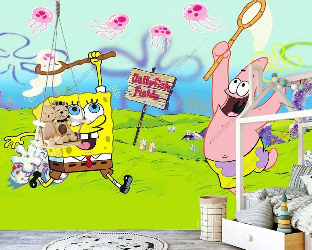 Фотообои в интерьере спанч боб и патрик  12-1410 фото