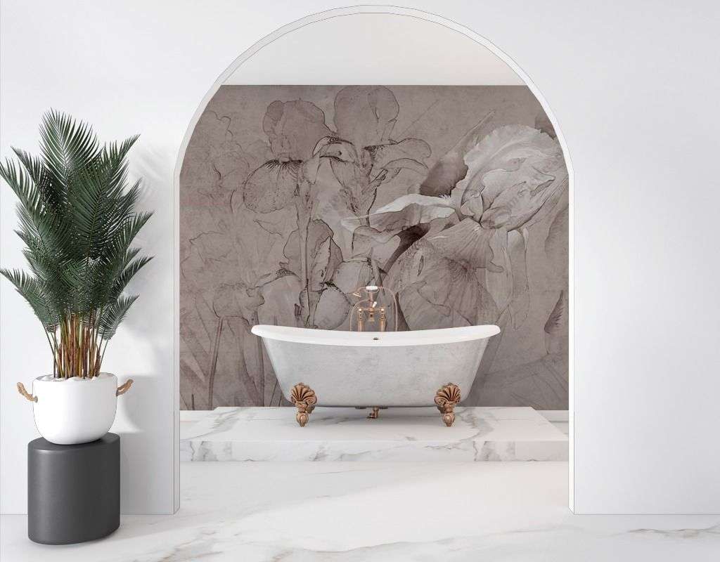 Фотообои в интерьере цветочная абстракция  13-417 фото