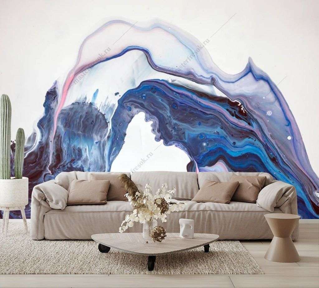 Фотообои в интерьере флюид арт волна  9-1300 фото