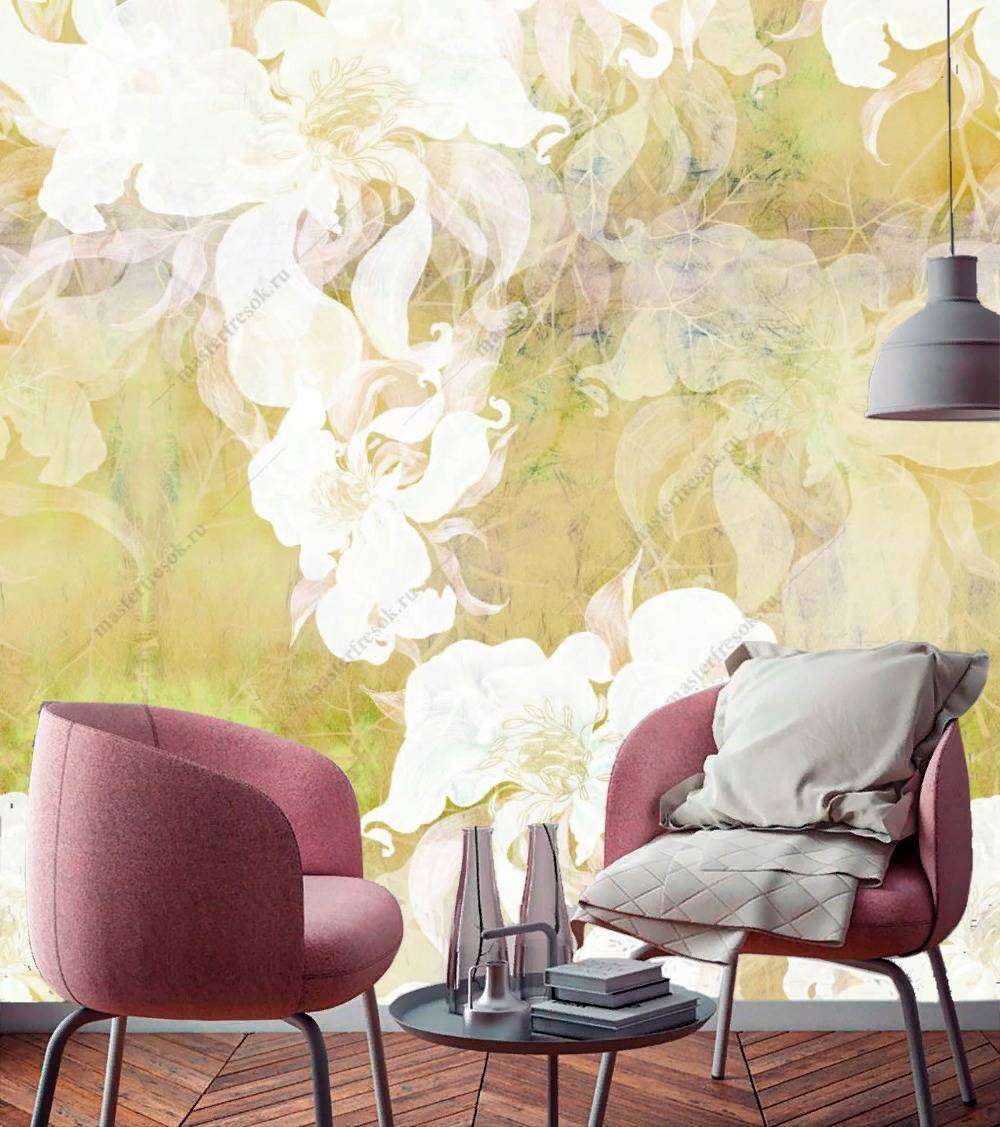 Фотообои в интерьере золотые розы  9-1177 фото