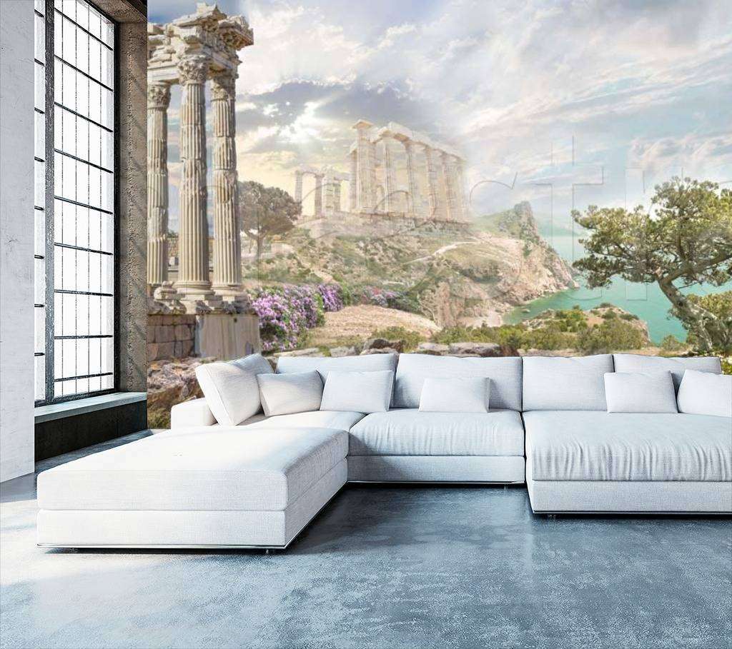 Фотообои Развалины древнего города на берегу залива  5-013