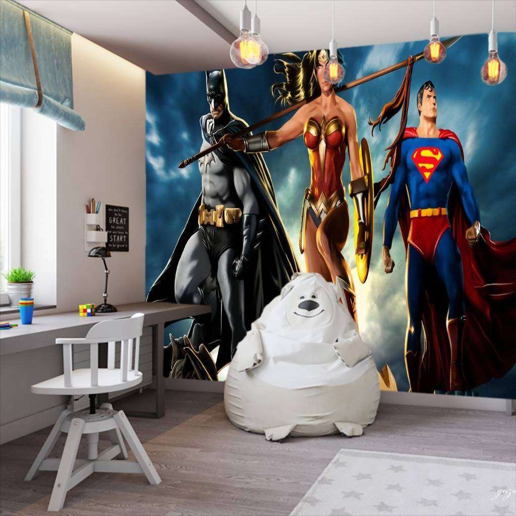 Фотообои в интерьере лига справедливости  12-1056 фото