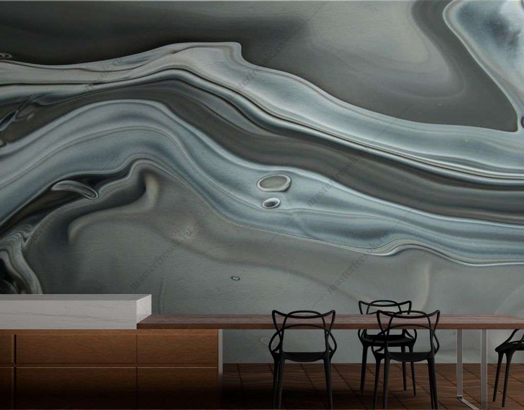 Фотообои в интерьере жидкий металл  9-1531 фото