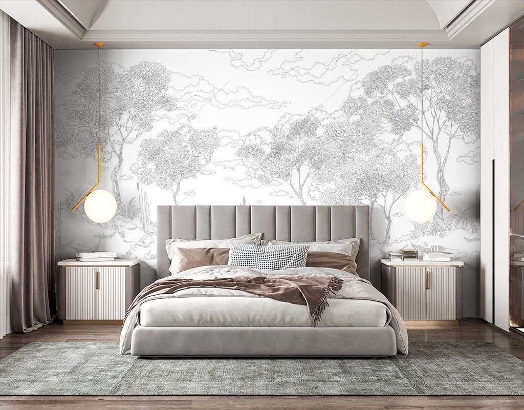 Фотообои в интерьере эскиз пейзажа  14-624 фото