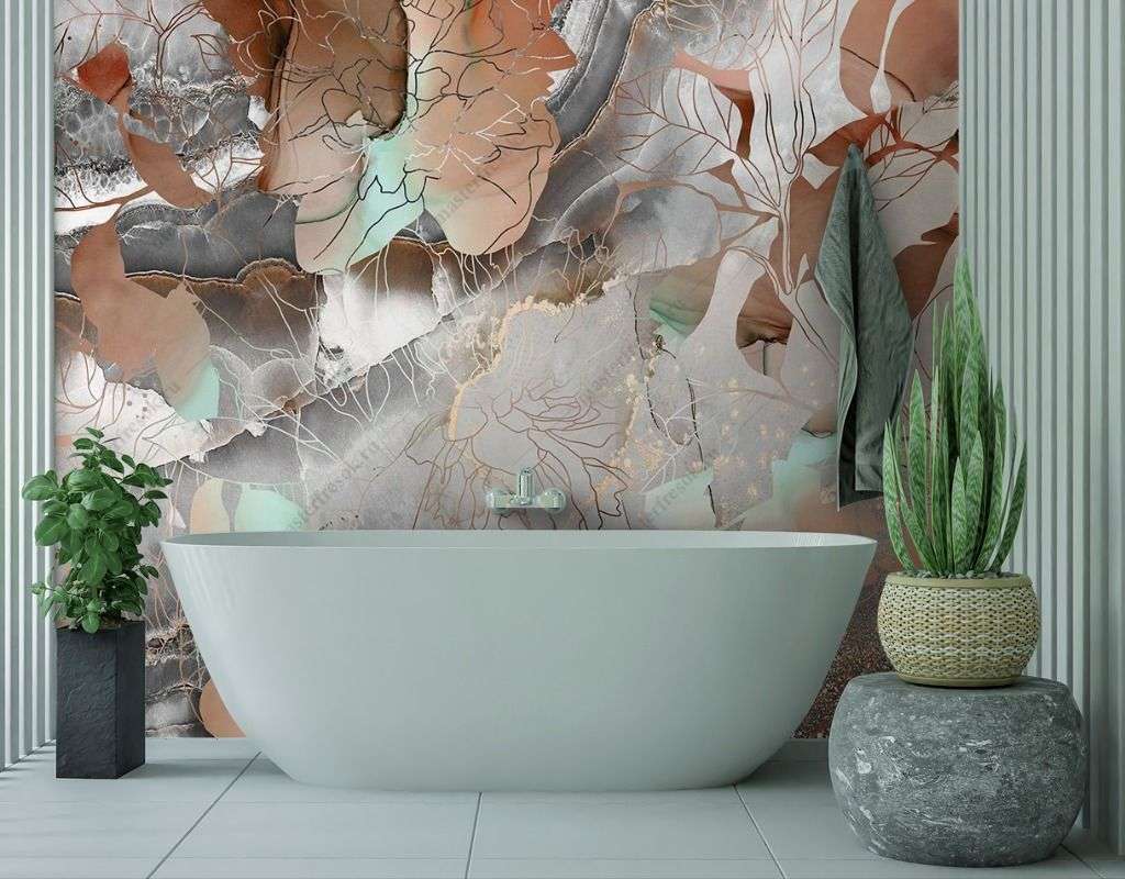 Фотообои в интерьере абстрактные лепестки  9-1618 фото