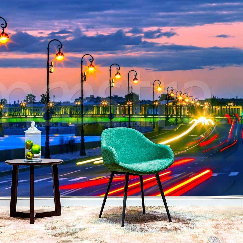 Фотообои Бесшовные обои на стену:  Огни ночного города. Артикул: 9-658  