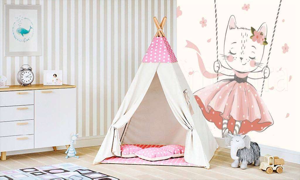 Фотообои Киска на качелях  12-479