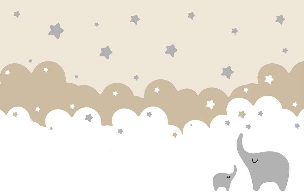 Фотообои в интерьере облака и слоник  12-846 фото