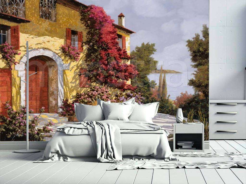 Фотообои Старинный дом с цветами  8-006