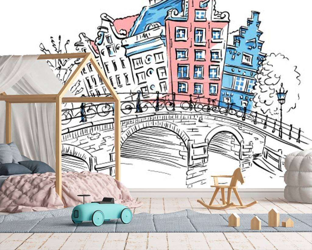 Фотообои в интерьере город граффити  12-493 фото