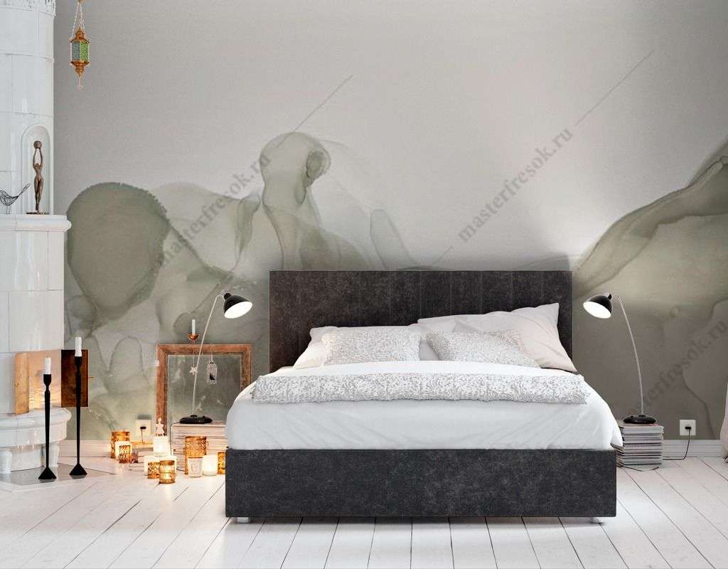 Фотообои в интерьере рисунок чернилами  9-1567 фото