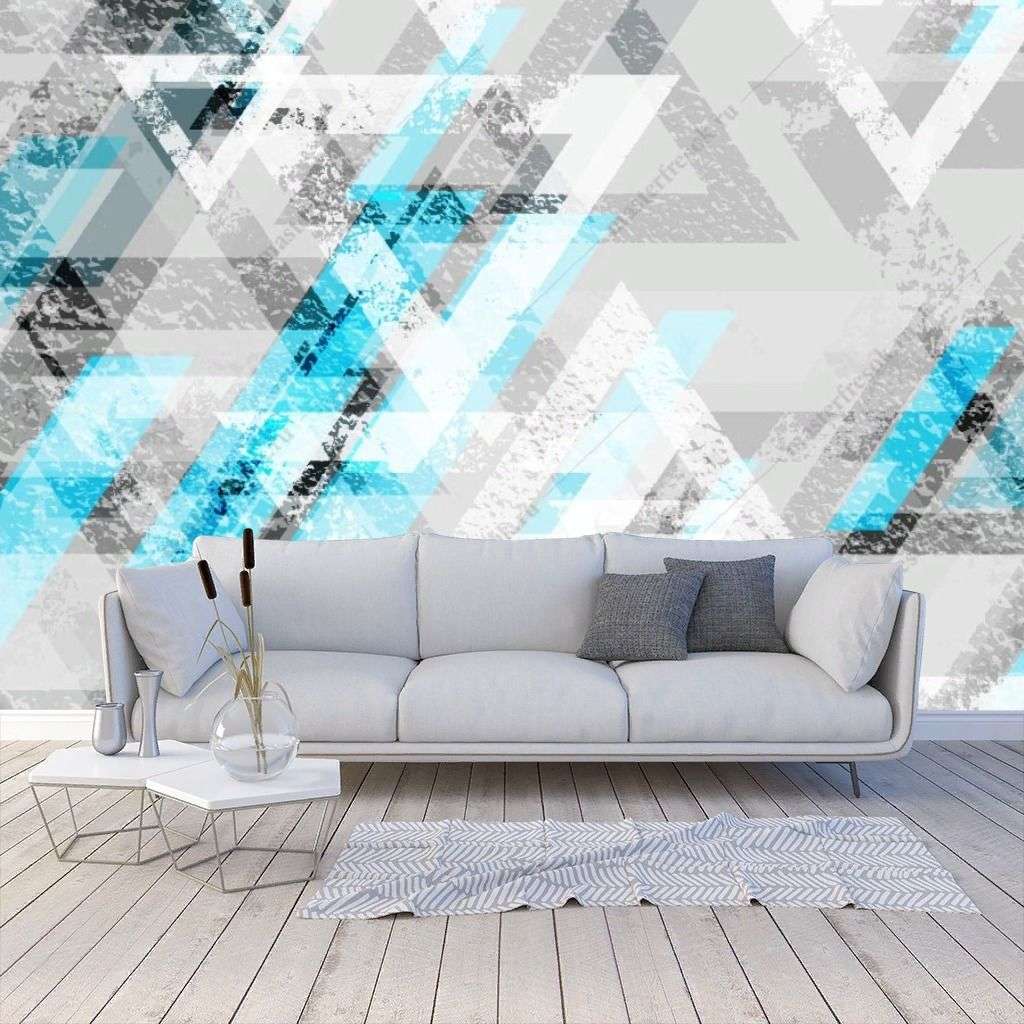 Фотообои в интерьере геометрические треугольники  10-952 фото
