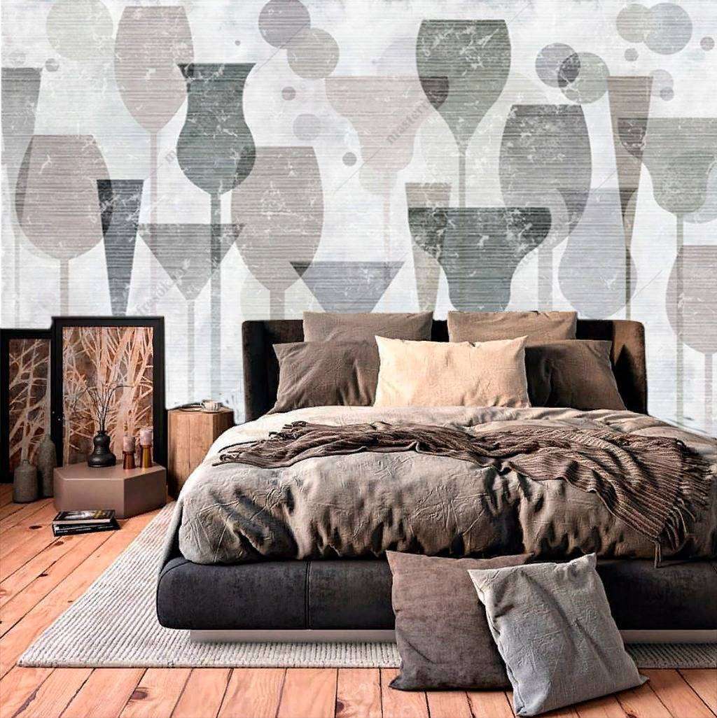 Фотообои в интерьере вино паттерн  15-858 фото