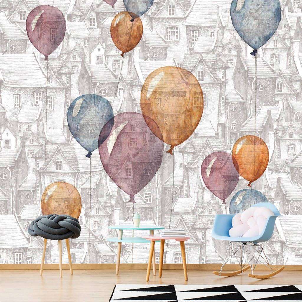 Фотообои в интерьере воздушные шарики  12-1176 фото