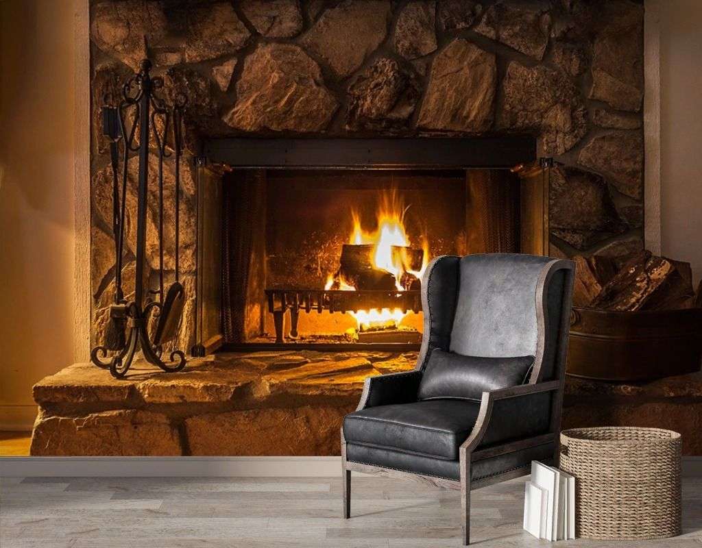Фотообои в интерьере камин  9-2010 фото