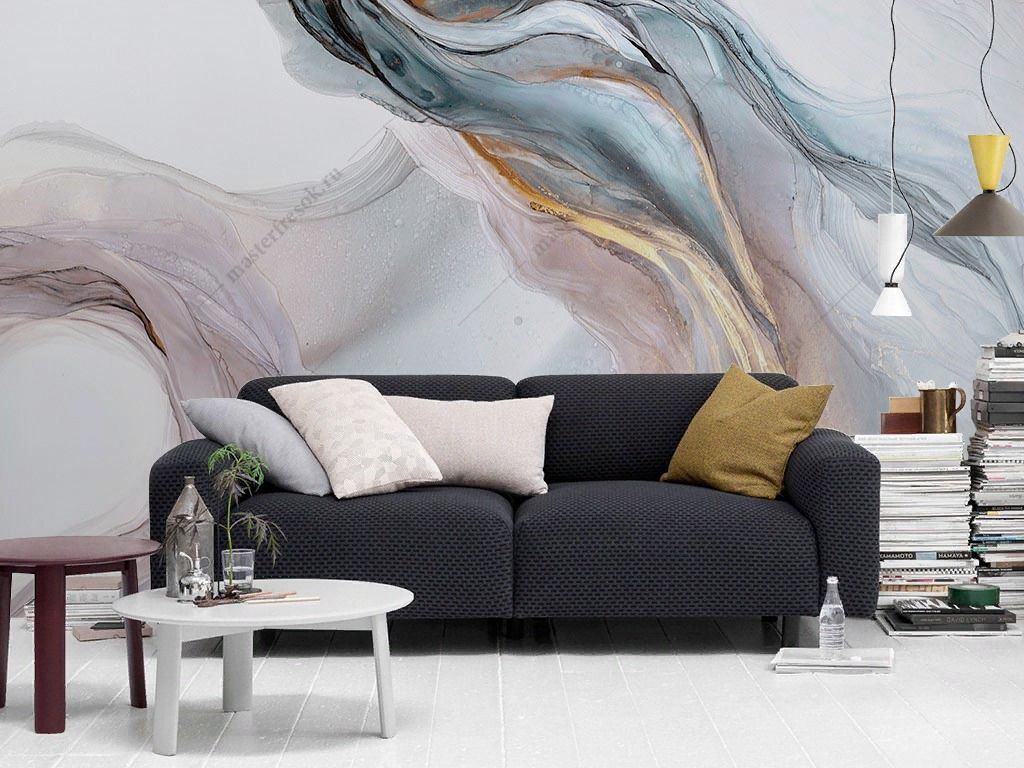 Фотообои в спальню абстракция маслом  9-1843