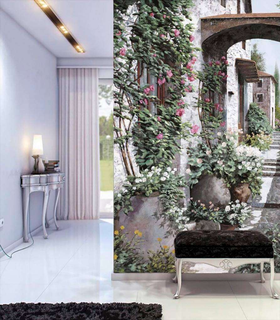 Фотообои Солнечный день на улице тихого города  8-021