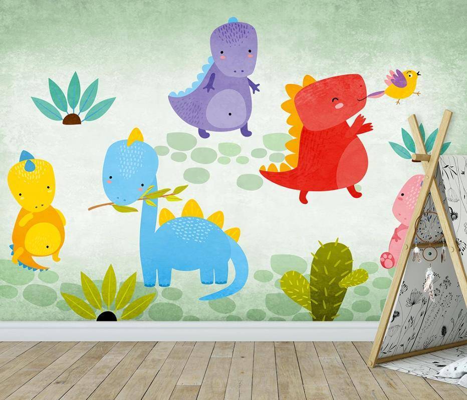 Фотообои Цветные динозавры  15-633