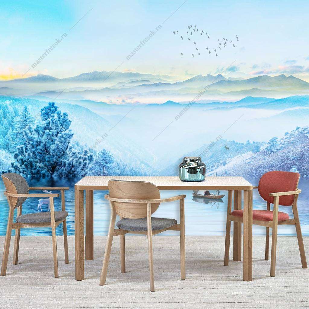 Фотообои в интерьере туман в долине  10-695 фото