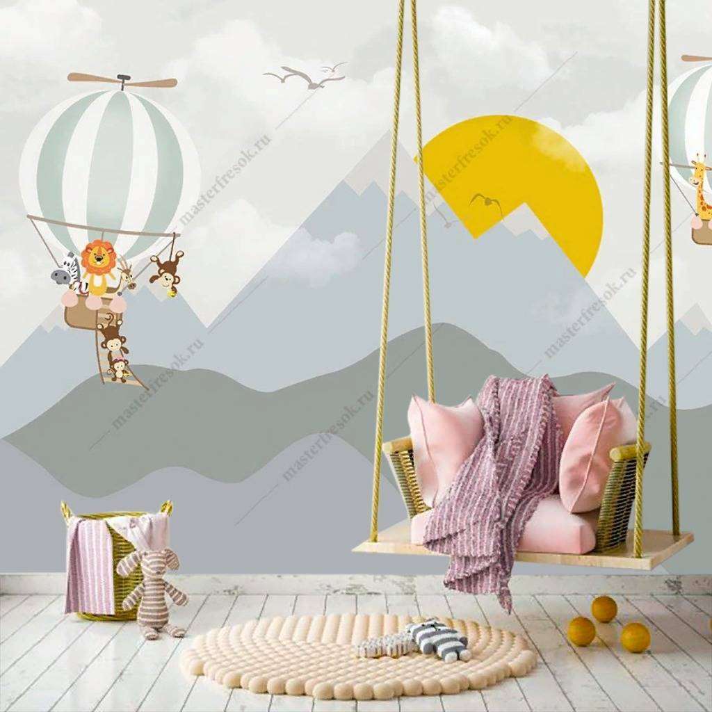 Фотообои в интерьере серые горы  14-190 фото