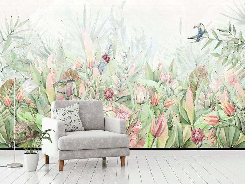 Фотообои в интерьере в гостиную цветы яркие  9-2006 фото