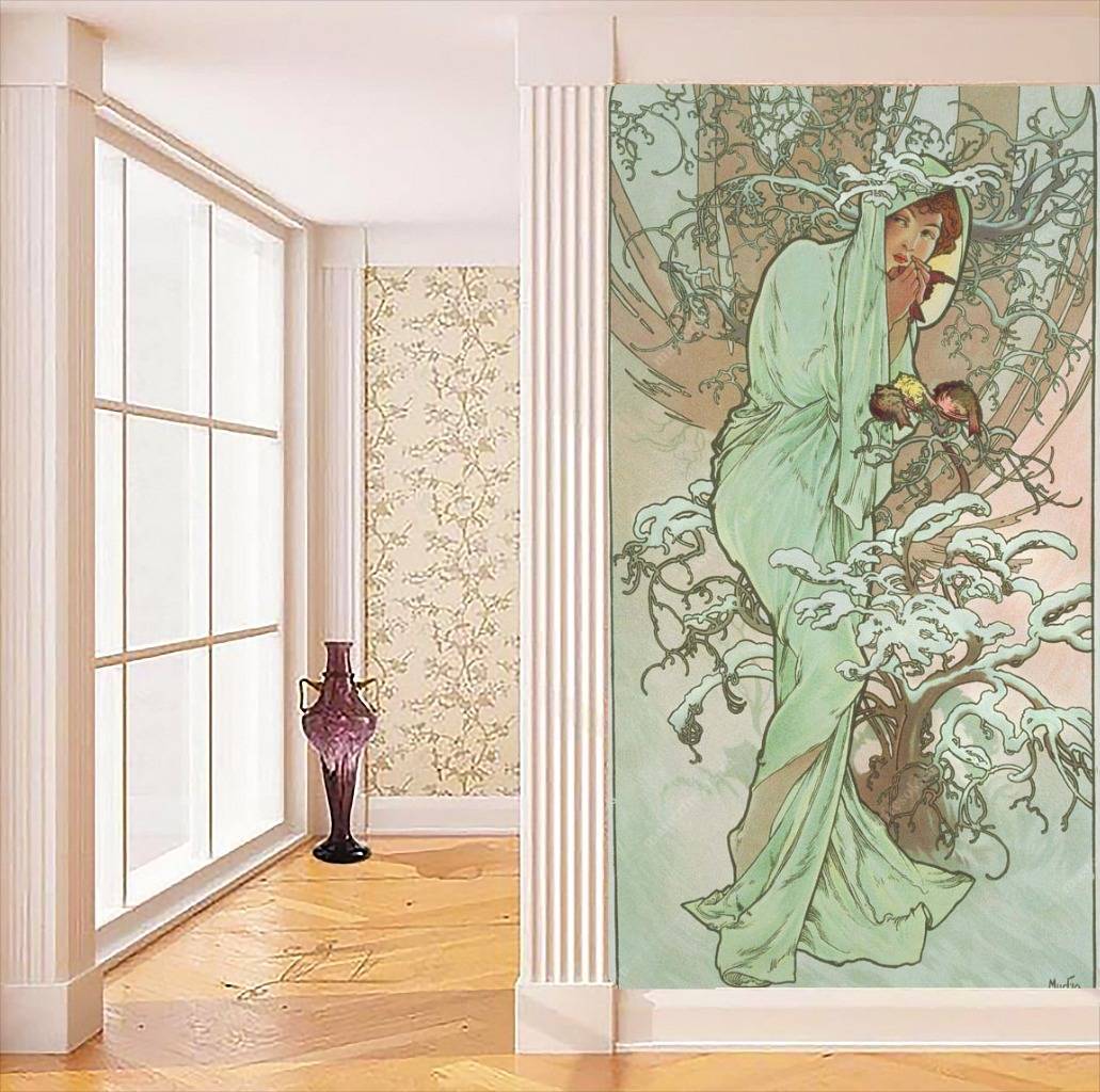 Фотообои Альфонс Мариа Муха – Времена года - Зима  8-174