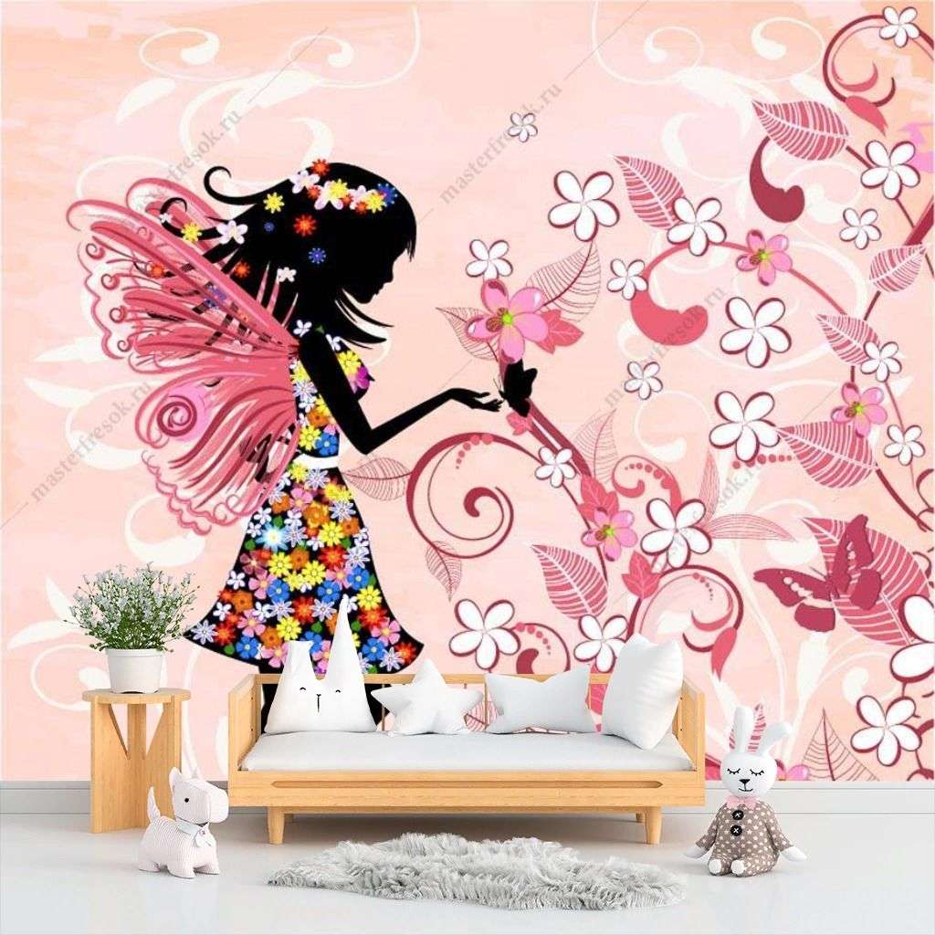 Фотообои в интерьере фея бабочка  12-1252 фото