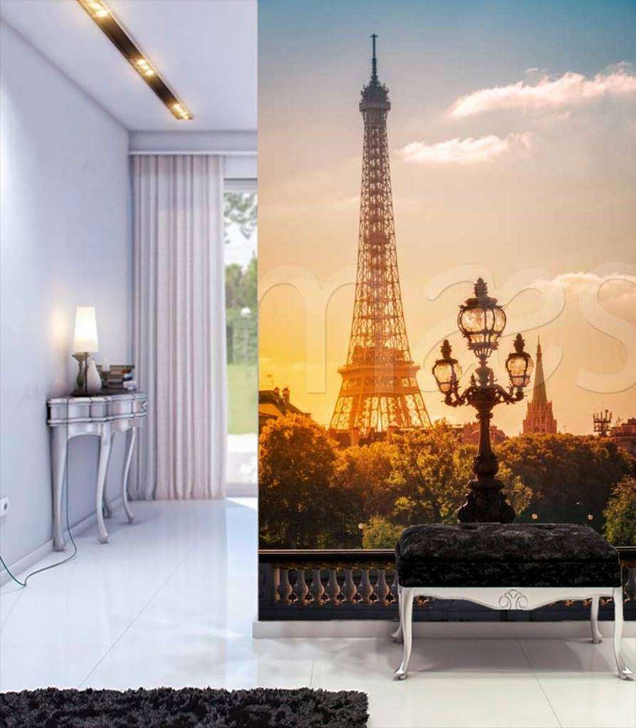 Фотообои Эйфелева башня и фонарь  9-776