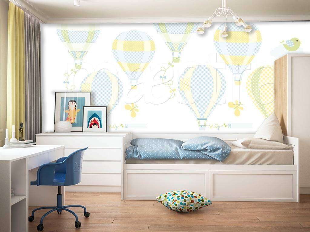 Фотообои в интерьере воздушные шары полосатые  12-460 фото