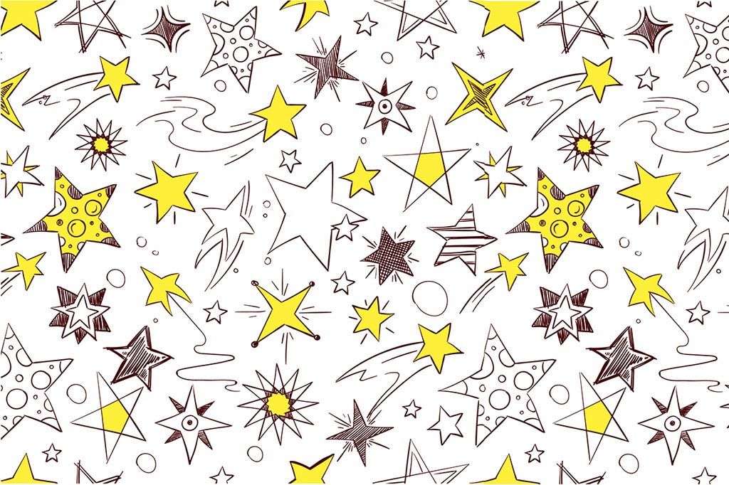 Фотообои в интерьере звездочки желтые  12-703 фото