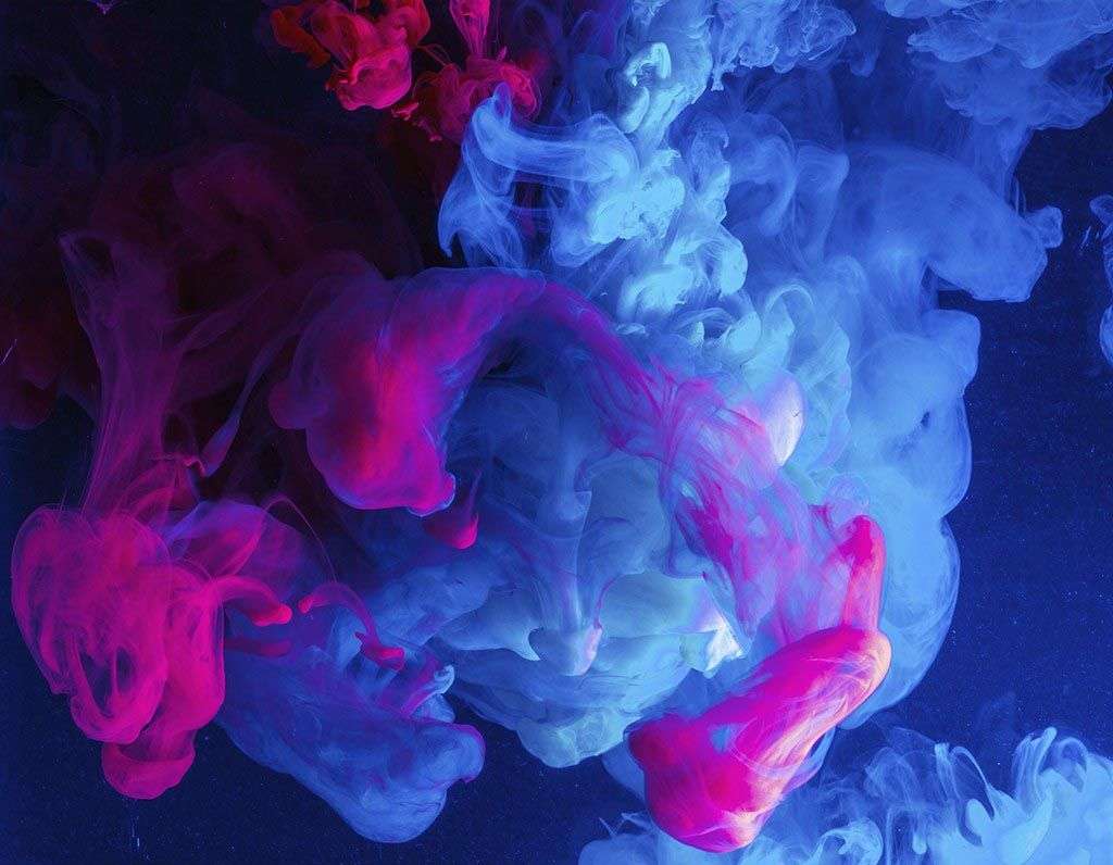 Фотообои в интерьере цветной дым  9-1427 фото