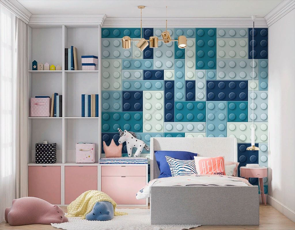 Фотообои Лего в синем цвете  12-1358