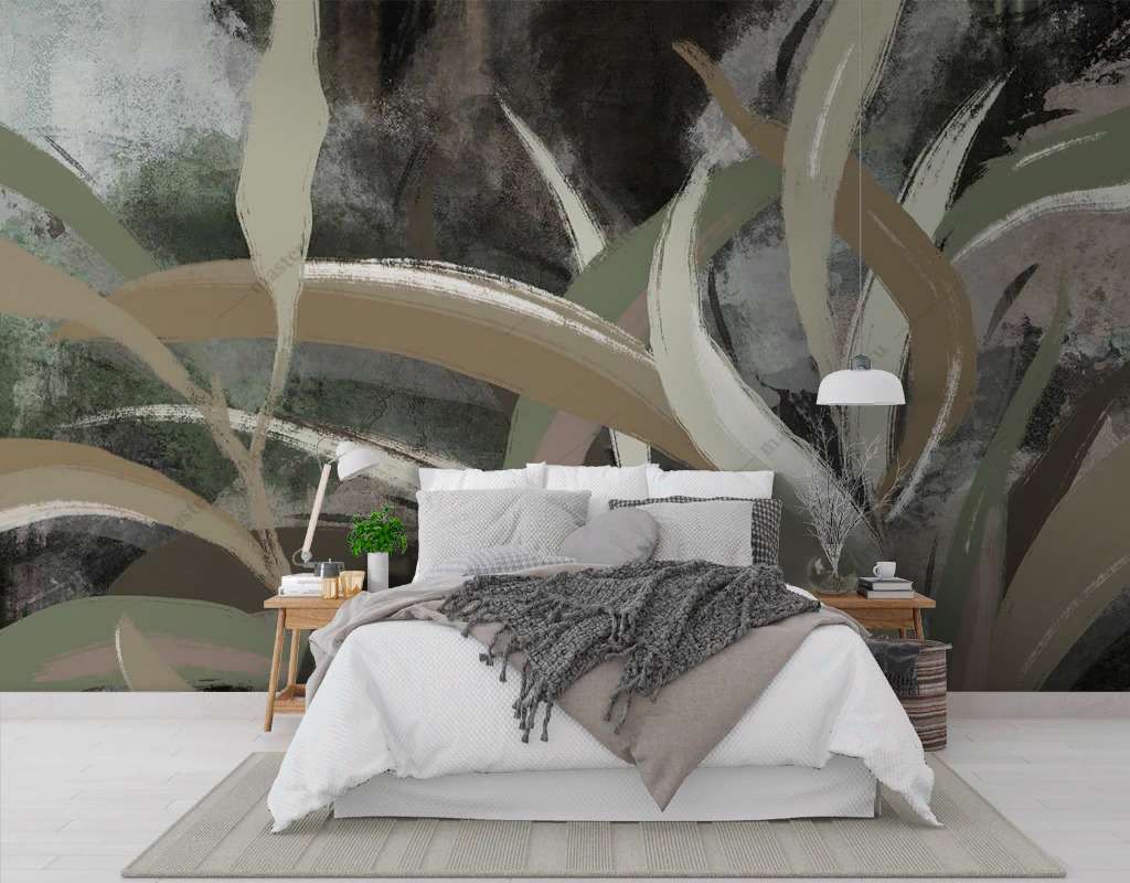 Фотообои Бесшовные обои на стену:  Листья акварель. Артикул: 14-569  