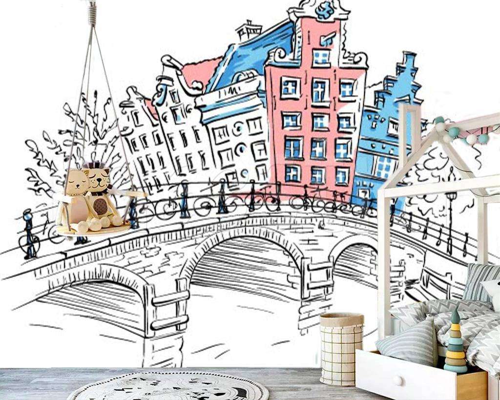 Фотообои в интерьере город граффити  12-493 фото